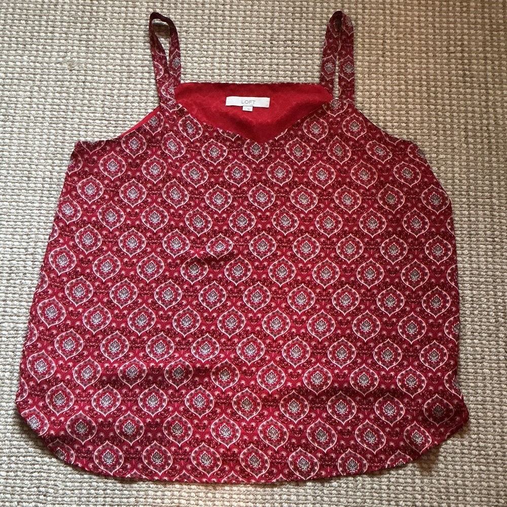 LOFT Red Printed  Tank Top